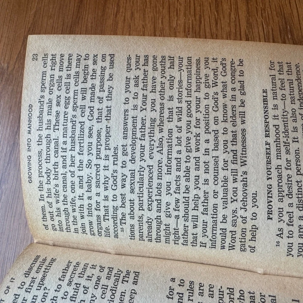 Your Youth Getting the Best Out of It 1976 Watchtower Bible Tract Society Book